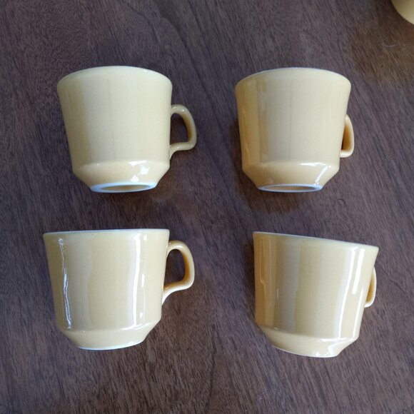 Vintage Yellow Royal China Sierra Madre Ironstone Coffee Cups Set of 8 - Picture 10 of 16